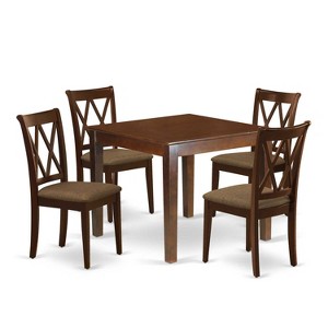 HomeStock 5-Pc Mahogany Finish Solid Wood Top - Square Dining Room Set - Seats 4 - 1 of 4