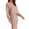 Women's Turtleneck Drop Shoulder Mixed Top - bobi - 3 of 4