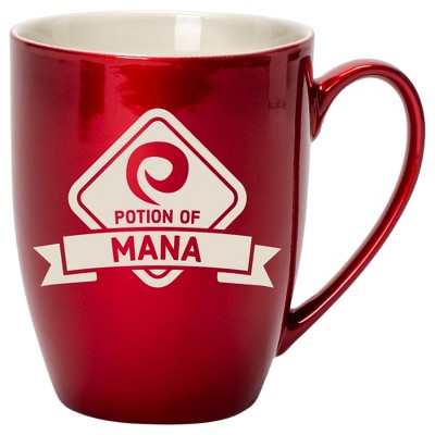 100 North Magic Potion 10 Ounce Cardinal Red Metallic Finish, Comfortably Fits Your Hands, New Bone China Coffee Tea Cup Mug, Potion Of Mana