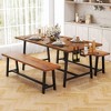 Tangkula 3 PCS Home Dining Table Set for 5-7 w/ 2-Bottle Wine Rack Condiment Holder - 2 of 4