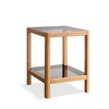 MAYEERTY Natural Oak Wood End Table with Tempered Glass for Living Room, Dinning Room, Bedroom - 3 of 4
