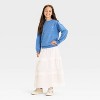 Girls' Relaxed Fit French Terry Pullover Shirt - Cat & Jack™ - 4 of 4