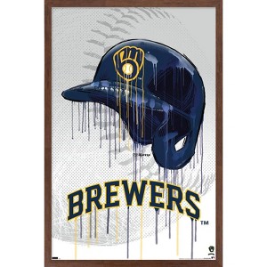 Trends International MLB Milwaukee Brewers - Drip Helmet 22 Framed Wall Poster Prints - 1 of 4