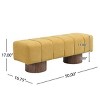 Upholstered Dining Bench With Wood Legs And Chenille Top, Versatile Entryway Or Bedroom Ottoman, No Assembly Needed-The Pop Home - 3 of 4
