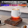 FAAYFIAN Coffee Mug Warmer with 3 Temp Settings & 6H Timer, Wood Grain Cup Warmer for Desk with Digital Display for Coffee, Tea & Candles - 2 of 4