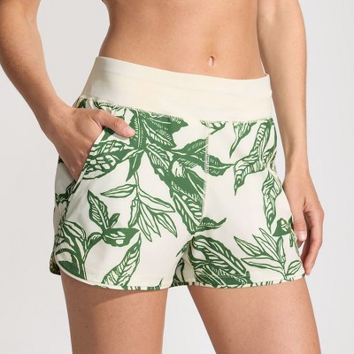 Lands' End Women's 3" Quick Dry Elastic Waist Board Shorts Swim Cover-up Shorts with Panty