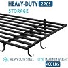 Acekool Garage Wall Shelving with Hooks, 3.87' x 2' Wall-Mounted Storage Shelves, Holds Up to 200 lbs Each, 2 Pack, Black - 4 of 4
