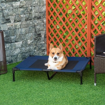 36" x 30" Elevated Cooling Dog Bed for Large Dogs,Indoor Outdoor Raised Pet Cot with Mesh Center - LAOTIES