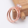 Lanelle Wedding Ring Set for Women Sterling Silver Engagement Ring Matching Band by Ginger Lyne Collection - 4 of 4
