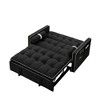55.5" Velvet Convertible 2-Seater Sofa Bed with Pull-Out Sleeper, Adjustable Backrest, Side Pockets, and 2 Lumbar Pillows - 3 of 4