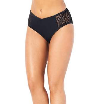 Swimsuits For All Women's Plus Size High Waist Cheeky Bikini Brief, 14 -  Black : Target