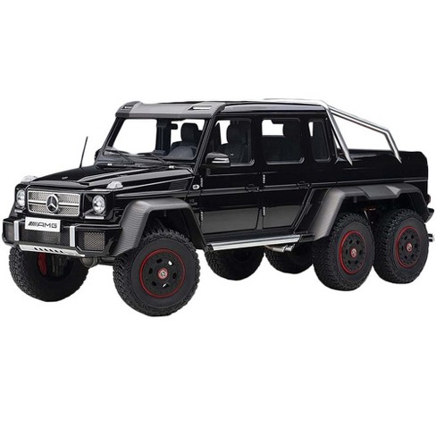 Mercedes Benz G63 AMG 6x6 Gloss Black with Carbon Accents 1/18 Model Car by  Autoart