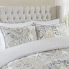 3 Pcs Elegant Floral Print Cotton Reversible Duvet Set, All Season Home Textile fits Lux Bedroom Decor - 2 of 4