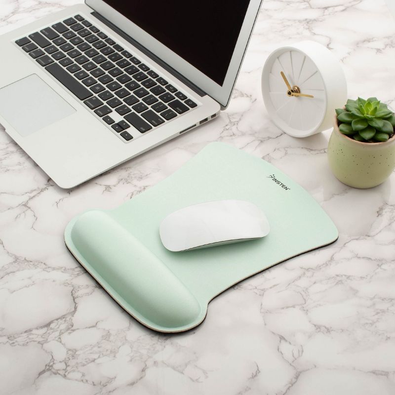 Insten Mouse Pad with Wrist Support Rest, Ergonomic Support Cushion, Easy Typing & Plain Relief, Trapeziod, 10 x 8 inches, 2 of 10