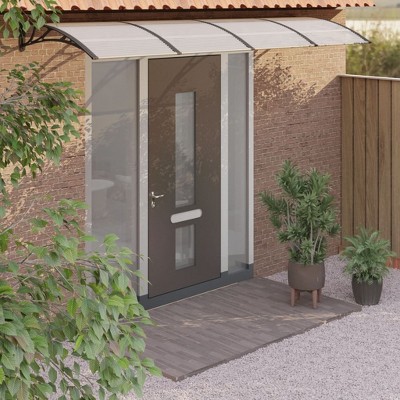 vidaXL Door Canopy Black 157.5 in.x39.4 in. Polycarbonate