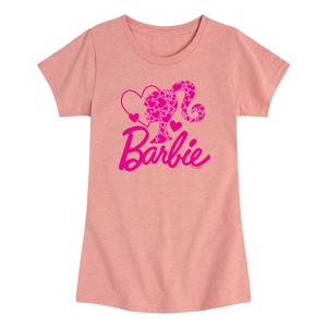 Girls' - Barbie - Logo Hearts Short Sleeve Graphic T-Shirt - 1 of 2