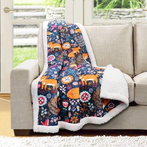 50"x60" Kids' Pixie Fox Faux Shearling Throw - Lush Décor - 1 of 4