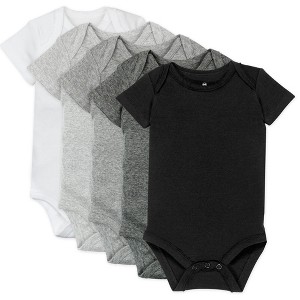 Honest Baby 5-Pack Organic Cotton Short Sleeve Bodysuits - 1 of 4