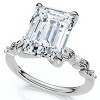 Pompeii3 Certified 4.05Ct Emerald Cut Diamond Engagement Ring 14k White Gold Lab Created - 3 of 4