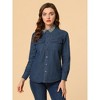 Allegra K Women's Leopard Print Long Sleeve Denim Jacket - 3 of 4