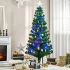 HOMCOM 6 FT Tall Douglas Fir Pre-Lit Artificial Christmas Tree with Realistic Branches, 24 Multi-Color LED Lights, Fiber Optics and 230 Tips - 2 of 4