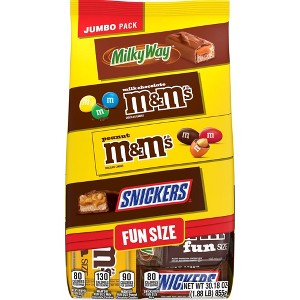 M&M's, Snickers & Milky Way Fun Size Chocolate Candy Variety Pack - 30.18oz Bulk Bag - 1 of 4