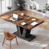 MAYEERTY 47" Dining Table, Farmhouse Wooden Kitchen Dinner Table with Duty Pedestal - 2 of 4