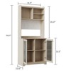 71" Tall Pantry Cabinet with 2 Glass Doors, Freestanding Kitchen Storage Cabinet with Open Storage & Adjustable Shelves - 2 of 4
