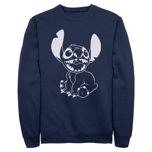 Men's Lilo & Stitch Negative Black and White Sweatshirt - 1 of 4