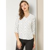 INSPIRE CHIC Women's Polka Dots 3/4 Sleeve Casual Button Front Shirt - 2 of 4