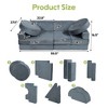 Infurnic Kids Sofas EVA Kids Sofa Versatile Design for Playroom or Bedroom, Toddler Sofa Chair and Footstool, Gray, 55"*27.5"*16.5" - 3 of 4