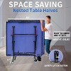 Belatt 8ft Competition-Grade Foldable Ping Pong Table Set - Indoor MDF Table Tennis with Net, 2 Paddles, 3 Balls, Wheels & Lock Blue - 4 of 4
