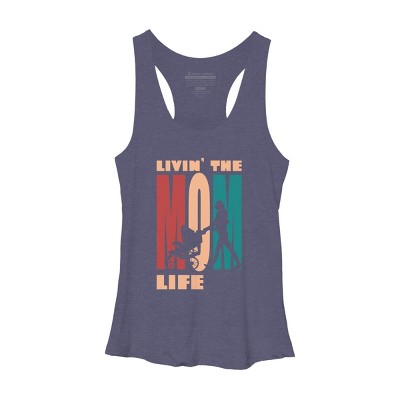 Women's Design By Humans Living the Mom Life Retro Stripes By imedine Racerback Tank Top