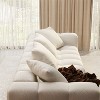 100.8"W Famapy Modern 4-Seat White Teddy Velvet Sofa with Solid Wood Base - 4 of 4