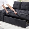 MAYEERTY 78.75 Inch Reclining Sofa Pull Out Sofa Bed USB Type C Ports L Shaped Sectional Reclining Storage Arm Organizer Pocket Living Room - 4 of 4