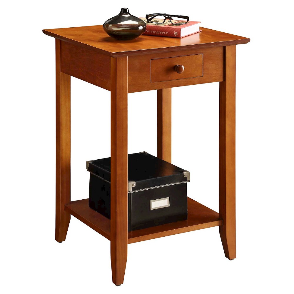 Photos - Coffee Table American Heritage End Table with Drawer & Shelf: Classic Style, Pine Frame