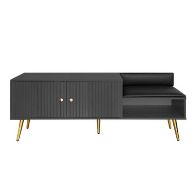 Shoe Rack Bench With Hidden Storage Compartment, Upholstered Cushions, Wooden Bench With Storage, Easy Assembly For Entryway Living Room