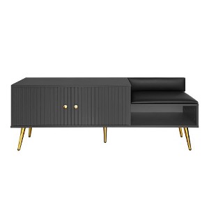 Shoe Rack Bench With Hidden Storage Compartment, Upholstered Cushions, Wooden Bench With Storage, Easy Assembly For Entryway Living Room - 1 of 4