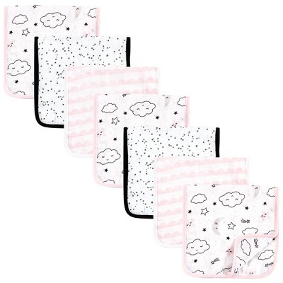 Hudson Baby Infant Girl Muslin Burp Cloth 7pk, Dreamer, One Size