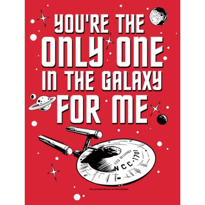 Men's Star Trek Valentine's Day Your The Only One In The Galaxy For Me Pull Over Hoodie, 2 of 5