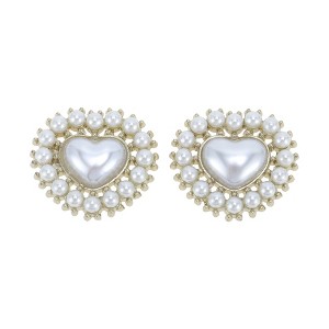 Unique Bargains Heart Faux Pearls Candied Haws Shape Shoelace Charms 1 Pair - 1 of 4