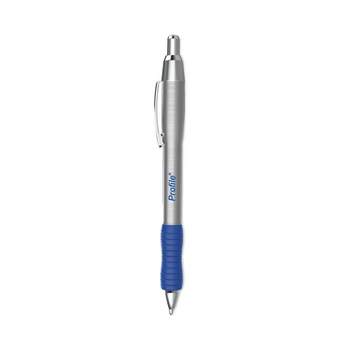 Paper Mart Paper Mate Profile Metal Ballpoint Pen Retractable Medium 1 mm Blue Ink Silver Barrel