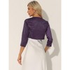 INSPIRE CHIC Women's Satin Elegant 3/4 Sleeve Solid Bolero Shrugs - image 4 of 4