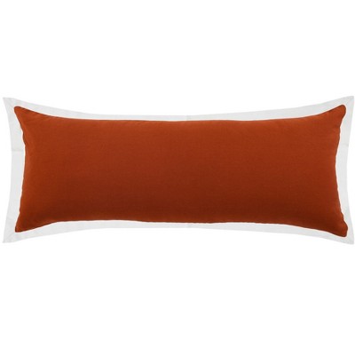 HomeRoots 14" X 36" Red And White 100% Cotton Geometric Zippered Pillow