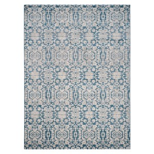 Blue/Beige Abstract Loomed Area Rug - (8