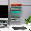 Mind Reader 4-Tier Vertical File Storage, Desktop Organizer, Wall Mount, Office, Metal Mesh, 12.5"L x 4"W x 16.5"H, Black - 2 of 4