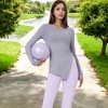 Anna-Kaci Active Women's Long Sleeve Asymmetrical Hem Crew Neck Top with Stylish Side Slit - 4 of 4