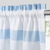 Waffle Stripe Rod Pocket Short Cafe Kitchen Curtains - 3 of 4