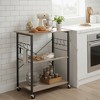 Kitchen Shelf on Wheels, Serving Cart with 3 Shelves, Kitchen Cart, Microwave Shelf, for Mini Oven, Toaster, with 6 Hooks - 4 of 4