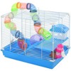 PawHut 2-Level Hamster Cage Rodent Gerbil House Mouse Mice Rat Habitat Metal Wire with Exercise Wheel, Play Tubes, Water Bottle, Food Dishes & Ladder - 4 of 4